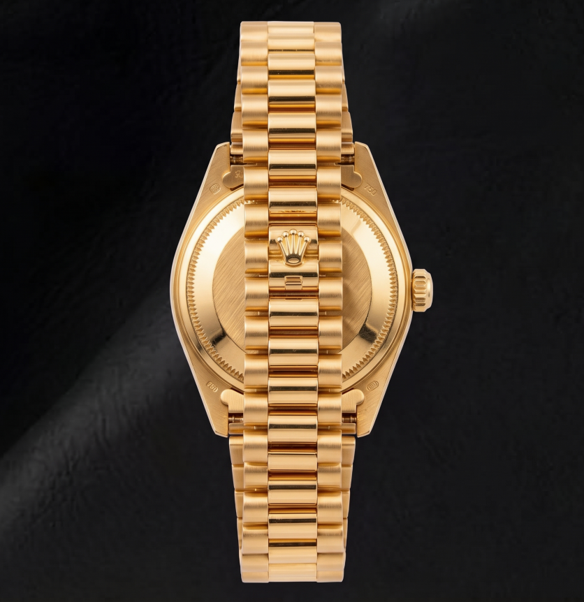 Rolex Datejust 6917 26 mm Armbanduhr aus Gelbgold mit rotem Diamantzifferblatt und President-Armband