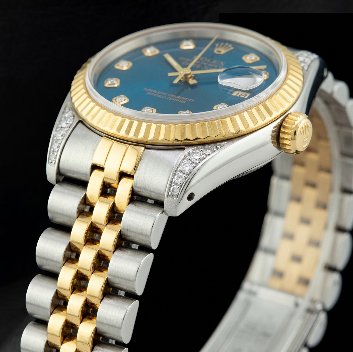 Rolex Datejust 6917 Blaues Diamantzifferblatt 26 mm Bicolor Uhr