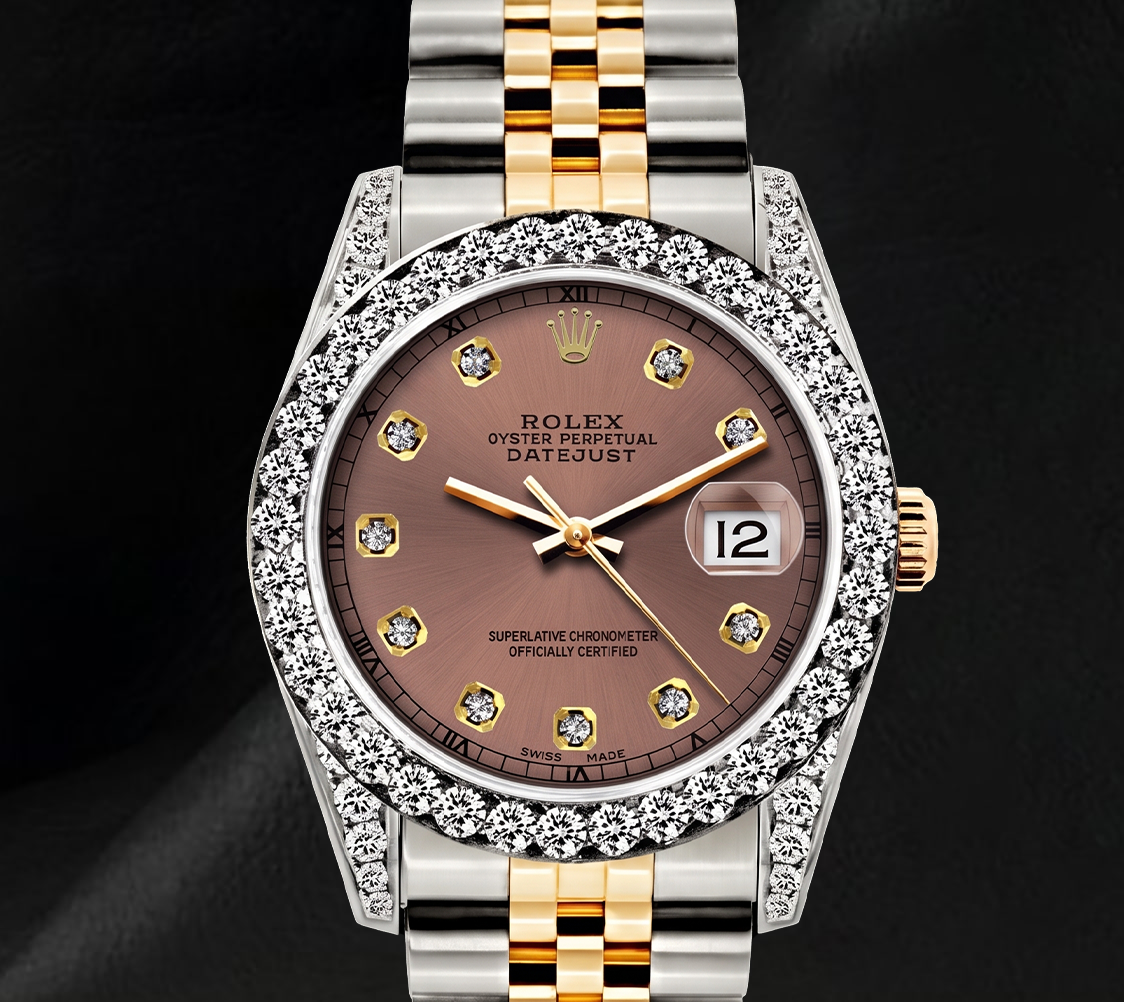 Rolex Datejust 6917 Lachsfarbenes Diamantzifferblatt 26 mm Bicolor Uhr