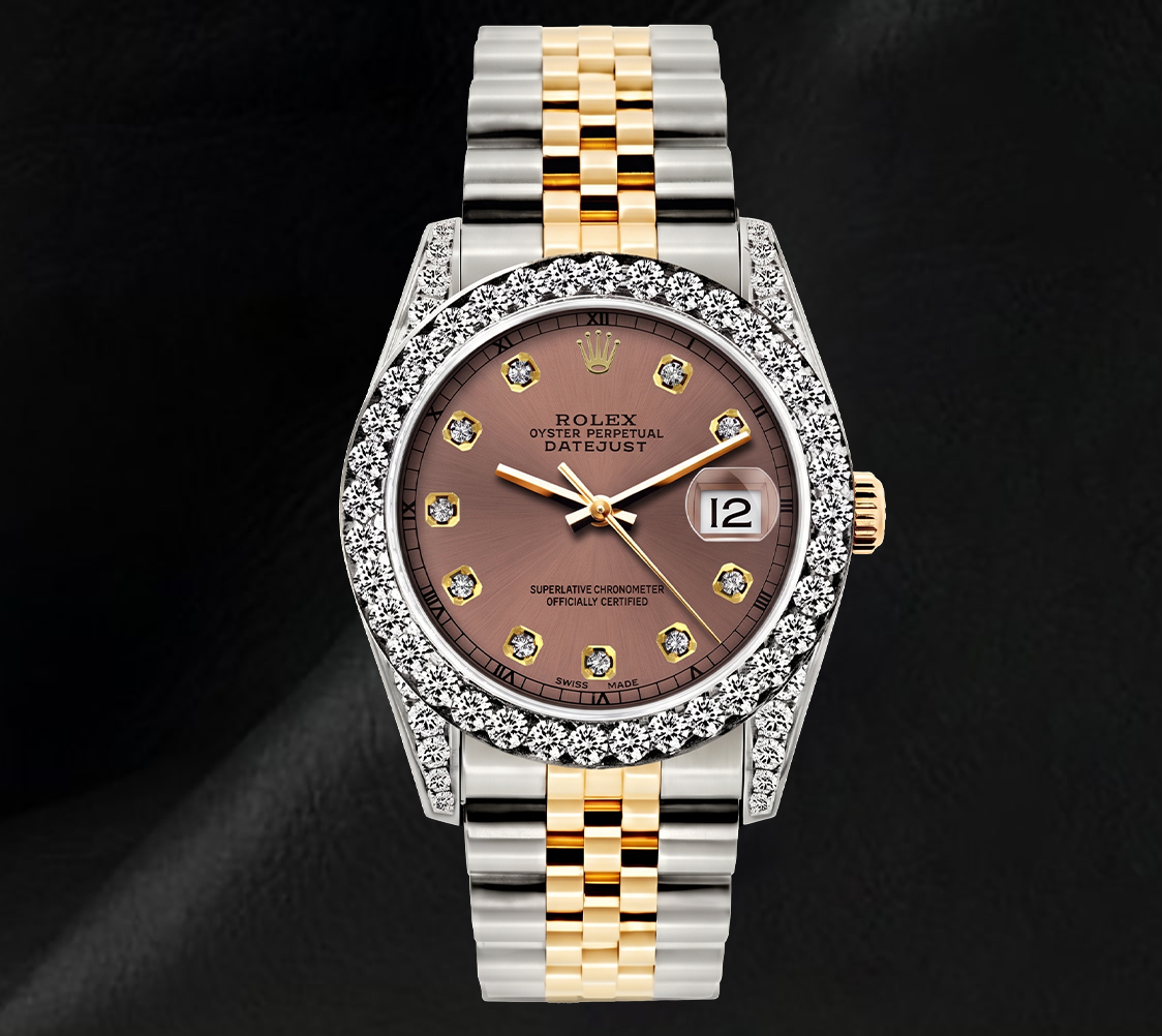 Rolex Datejust 6917 Lachsfarbenes Diamantzifferblatt 26 mm Bicolor Uhr
