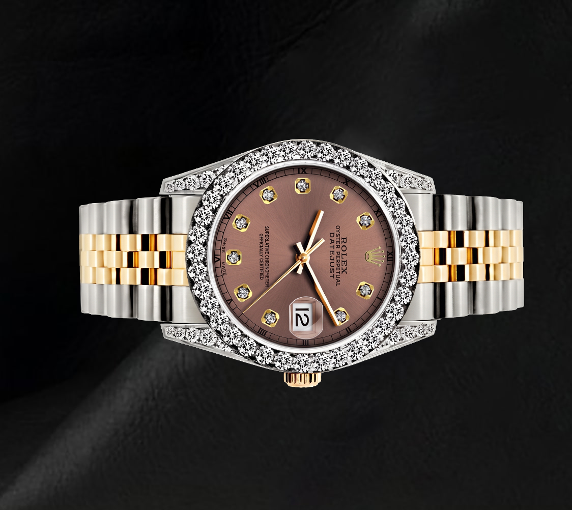 Rolex Datejust 6917 Lachsfarbenes Diamantzifferblatt 26 mm Bicolor Uhr