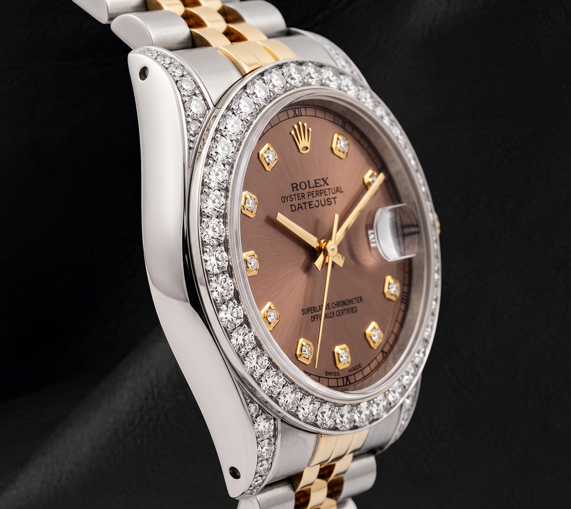 Rolex Datejust 6917 Lachsfarbenes Diamantzifferblatt 26 mm Bicolor Uhr