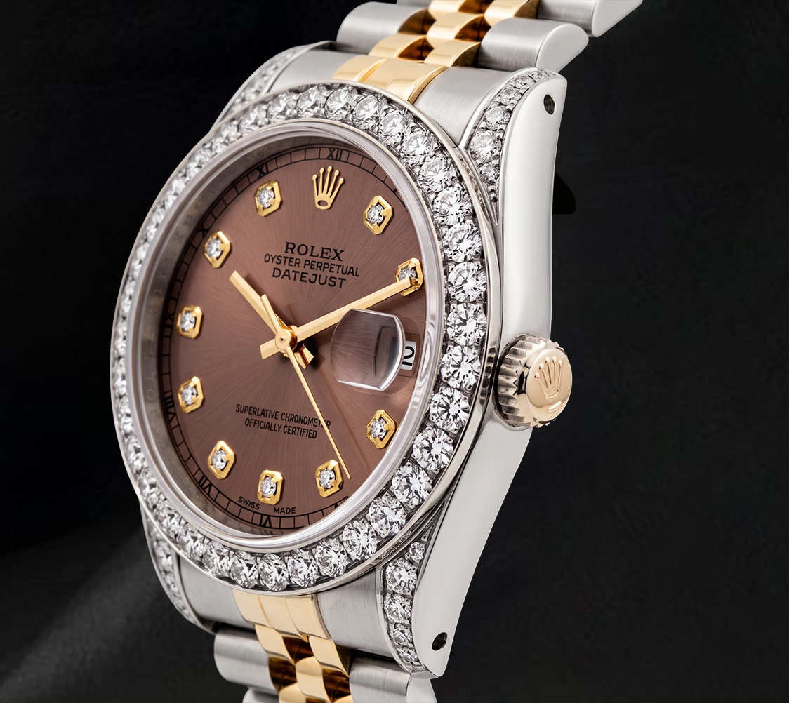 Rolex Datejust 6917 Lachsfarbenes Diamantzifferblatt 26 mm Bicolor Uhr