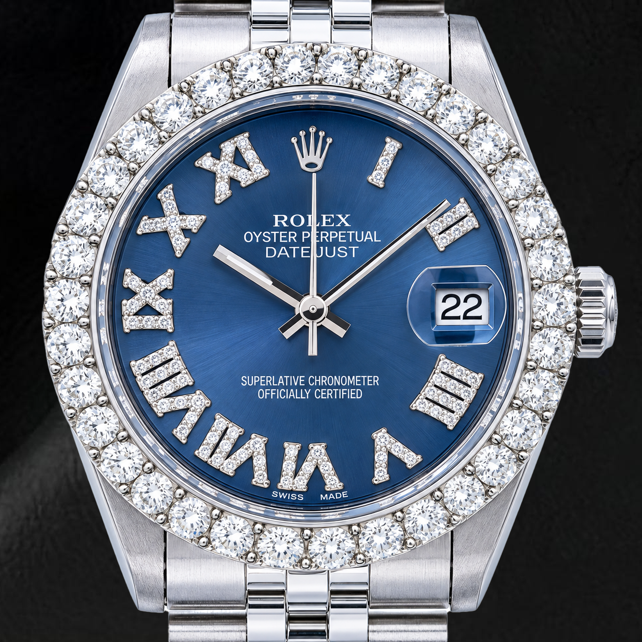 Rolex Datejust 78274 31 mm blaues römisches Diamantzifferblatt Edelstahl Jubilé-Armband