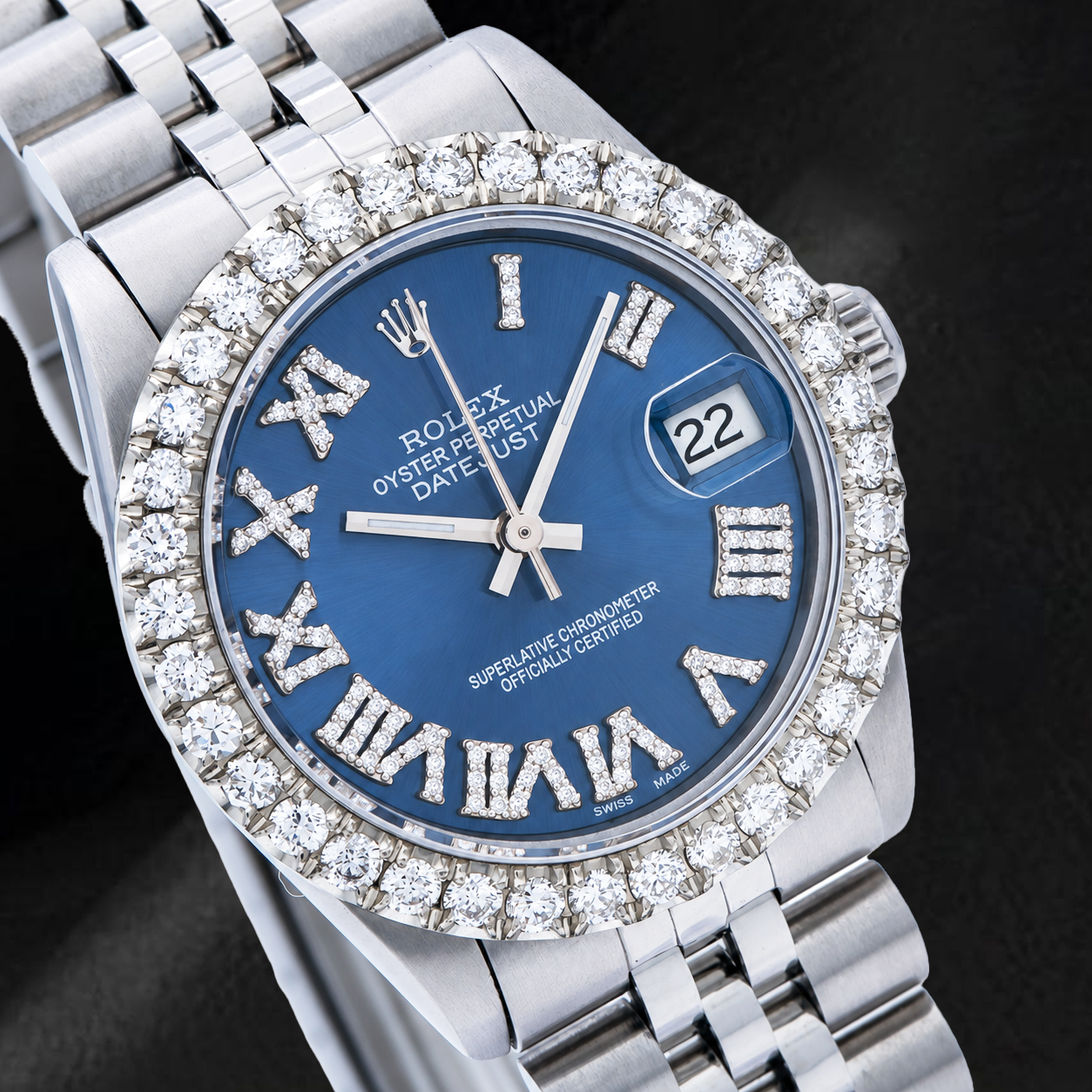 Rolex Datejust 78274 31 mm Blaues römisches Diamantzifferblatt Edelstahl Jubilé-Armband