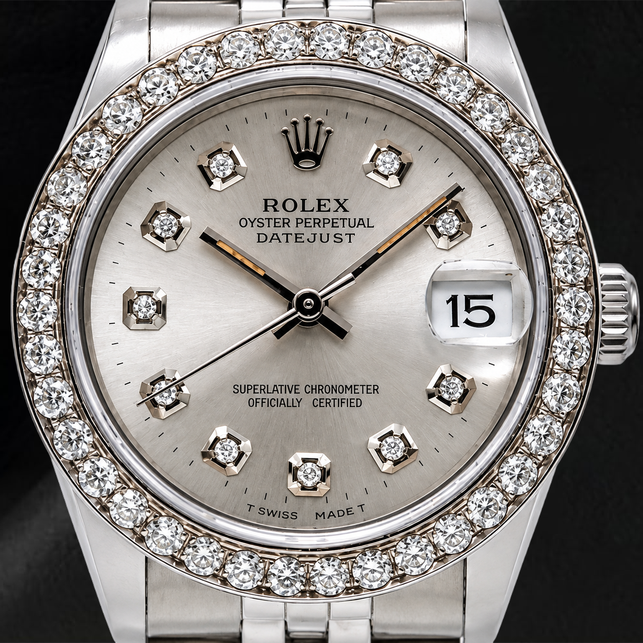 Rolex Datejust 78274 31 mm Silbernes Diamantzifferblatt Edelstahl Jubilé-Armband Uhr