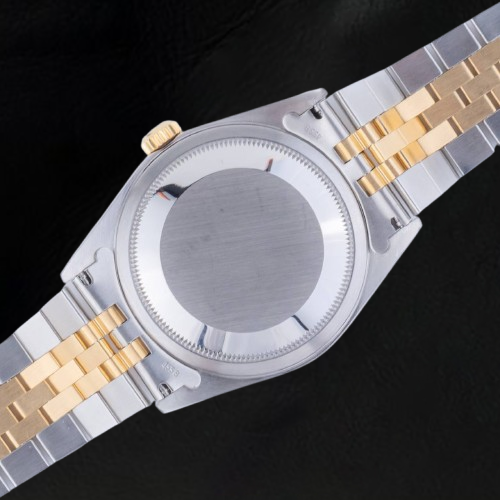Rolex Datejust Baujahr 2002, weißes römisches Zifferblatt, zweifarbig, 36 mm