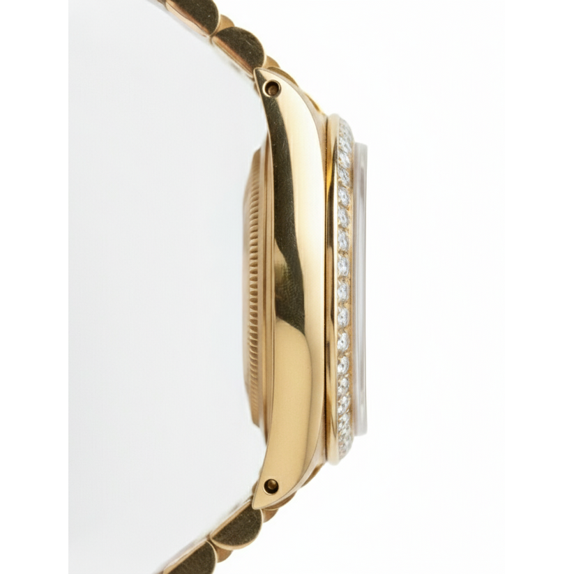 Rolex Datejust Betrachten Präsidentenstil Armband Graues römisches Zifferblatt Gelbgold Damen