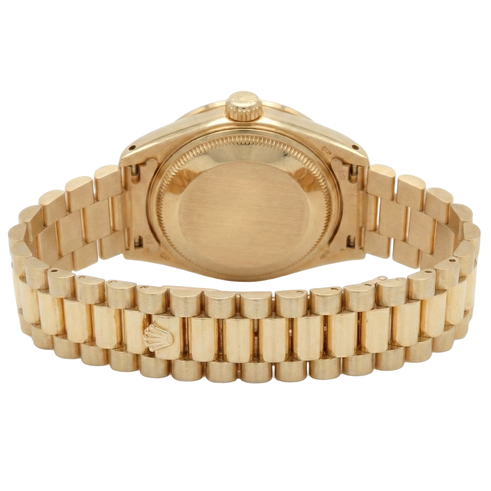 Rolex Datejust Betrachten Präsidentenstil Armband Graues römisches Zifferblatt Gelbgold Damen