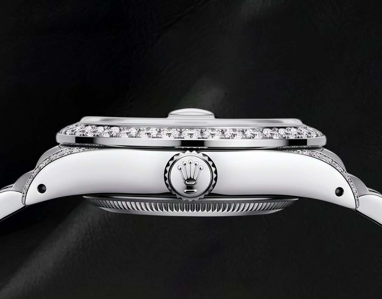 Rolex Datejust 26 mm Edelstahl 6916 Uhr mit schwarzem Diamantzifferblatt mit Diamantkranz