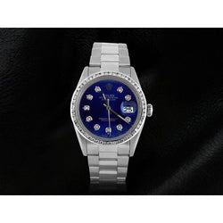 Rolex Datejust Blauer Diamant Zifferblatt Lünette Edelstahl Oyster SCHNELLES EINSTELLEN