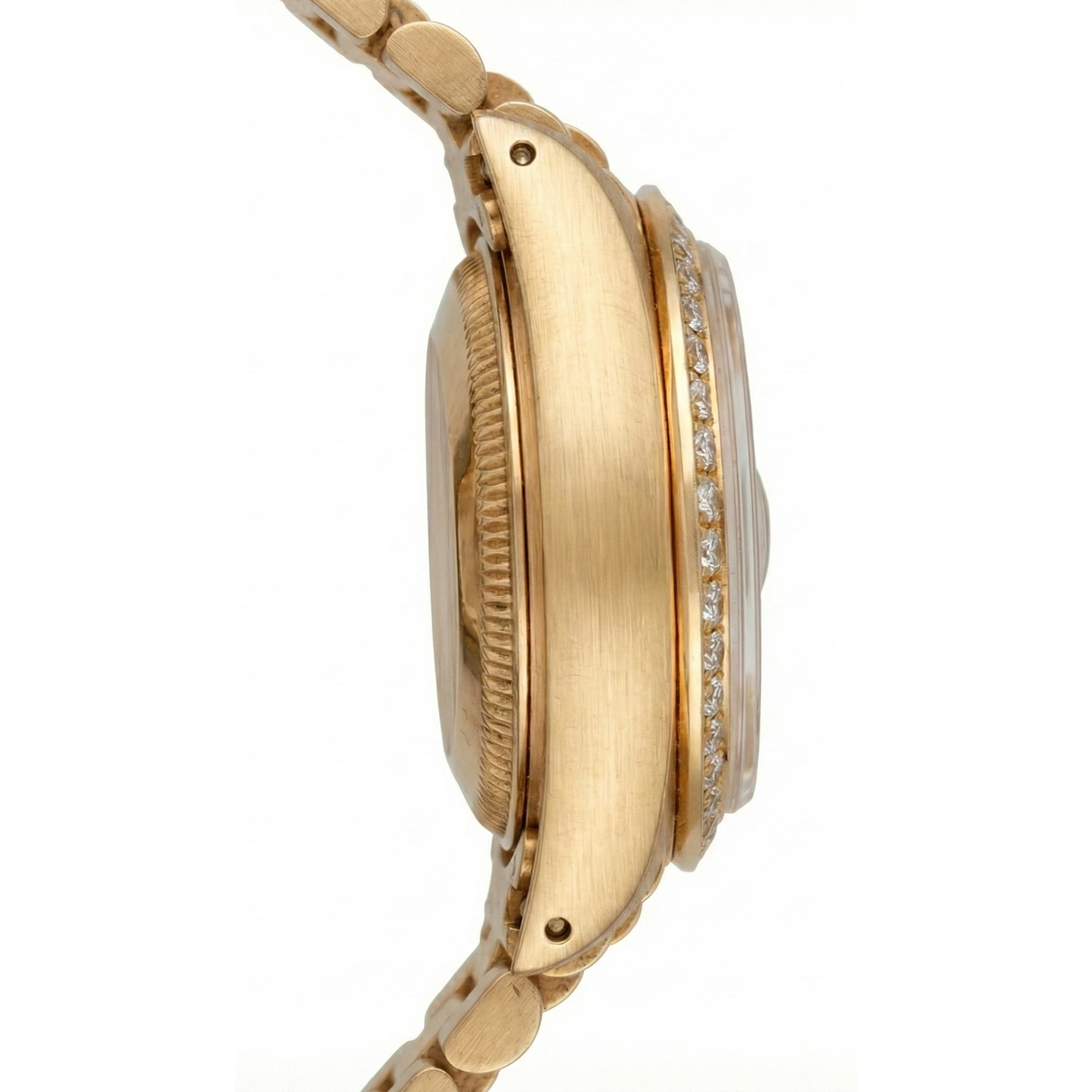 Rolex Datejust Champagner Tapisserie Zifferblatt Nadelstreifen Uhr Gold Präsidentin