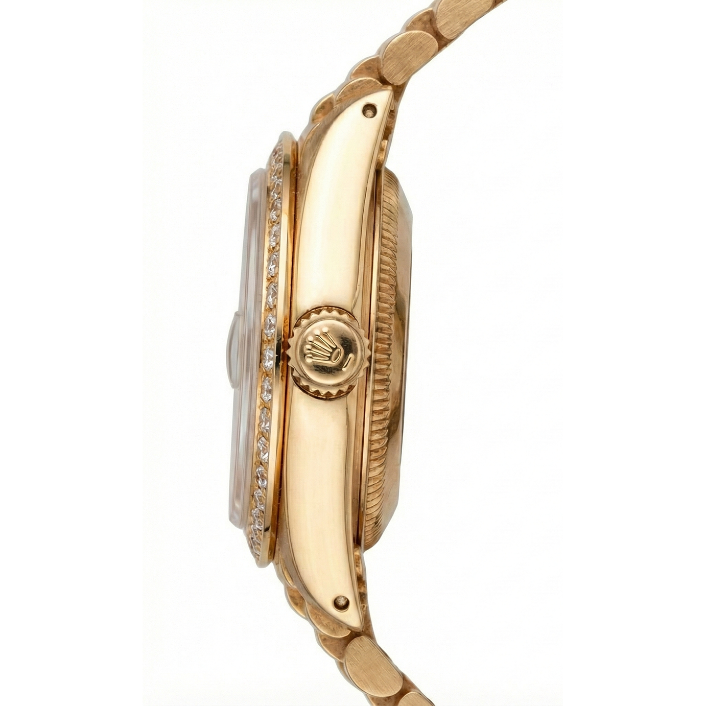 Rolex Datejust Champagner Tapisserie Zifferblatt Nadelstreifen Uhr Gold Präsidentin