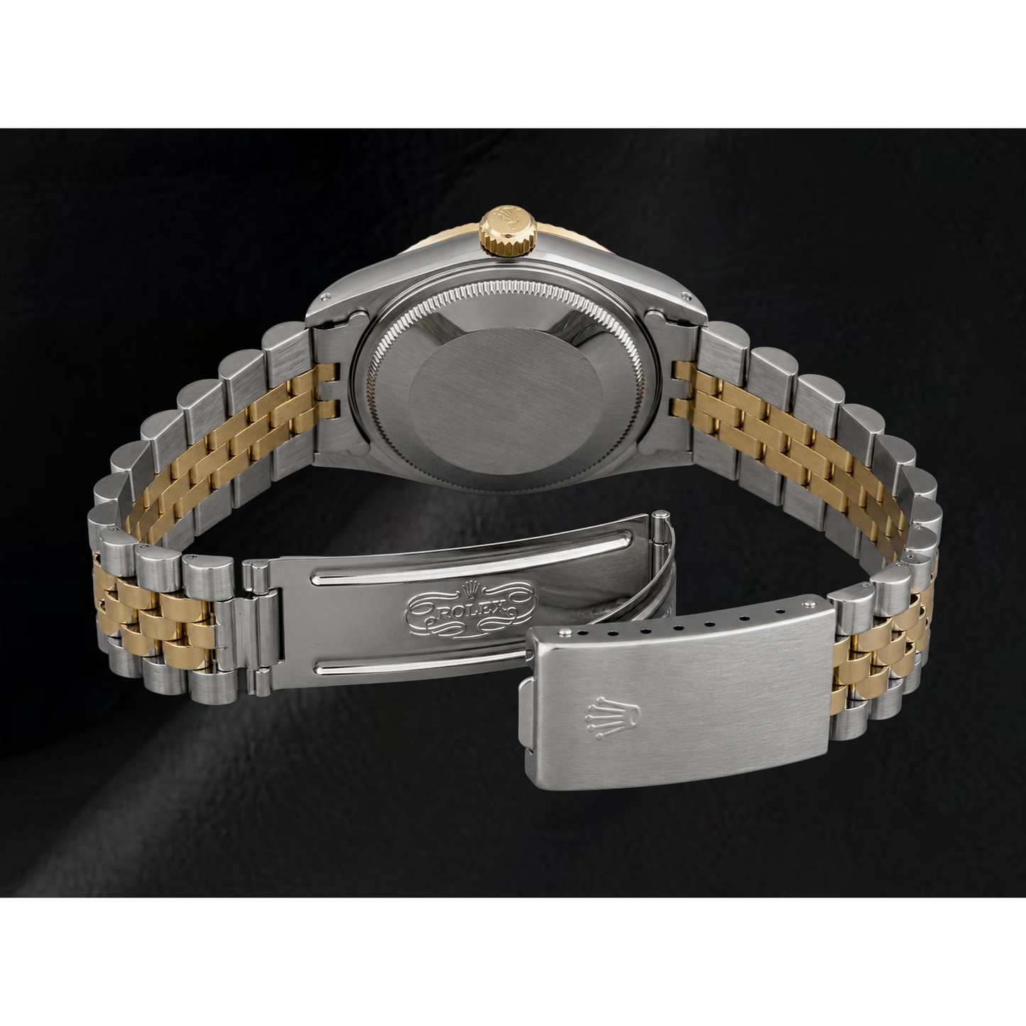 Rolex Datejust Damenuhr, 31 mm, zweifarbig, schwarz, römische Ziffern