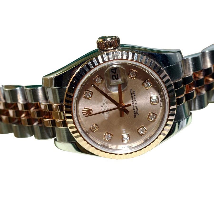 Rolex Datejust Damenuhr, Champagner-Diamant-Zifferblatt
