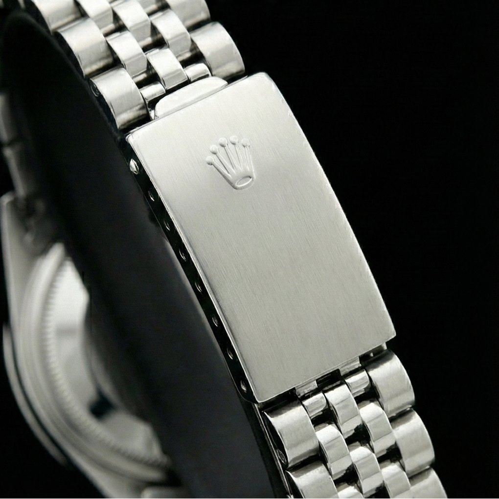 Rolex Datejust Damenuhr, Edelstahl, Diamantlünette, Weiß