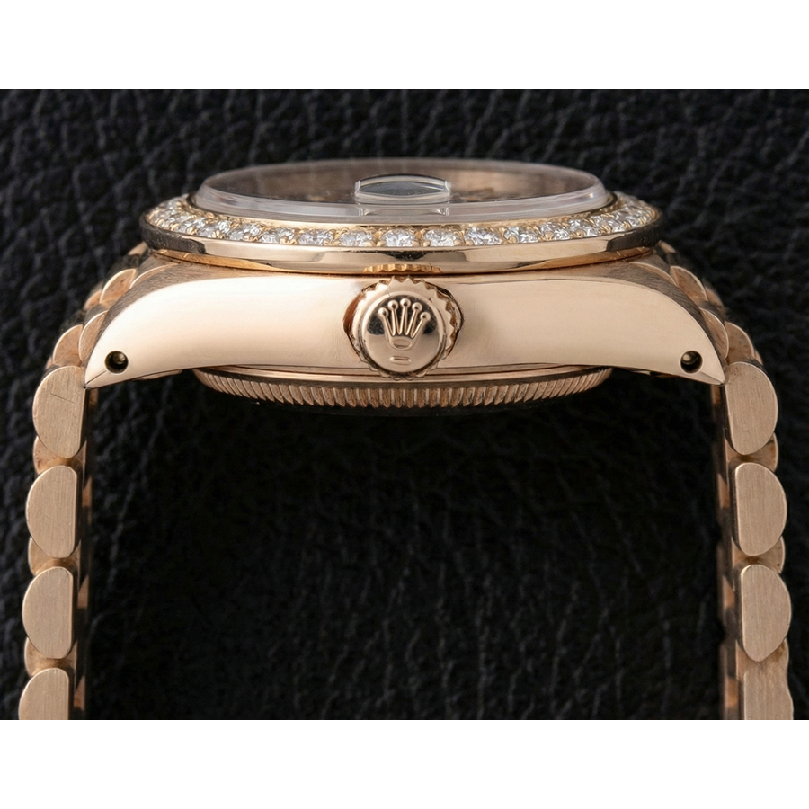 Rolex Datejust Damenuhr, Perlmutt, String-Diamant-Zifferblatt, Gelbgold