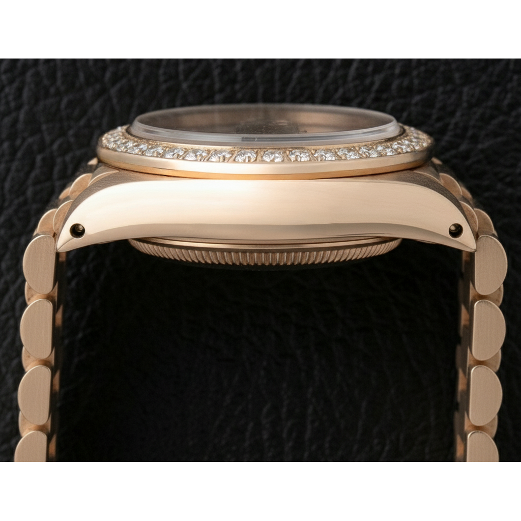 Rolex Datejust Damenuhr, Perlmutt, String-Diamant-Zifferblatt, Gelbgold