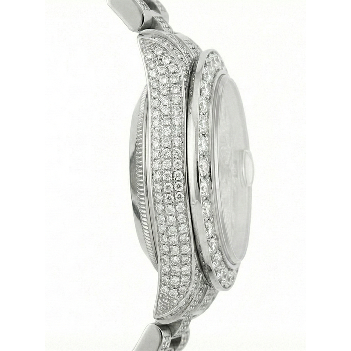 Rolex Datejust Damenuhr, Volldiamantarmband, 12 Karat