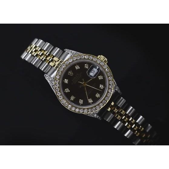 Diamant-Zifferblatt, zweifarbig Rolex