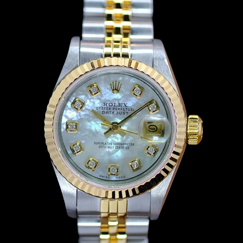 weißem Diamantzifferblatt Rolex