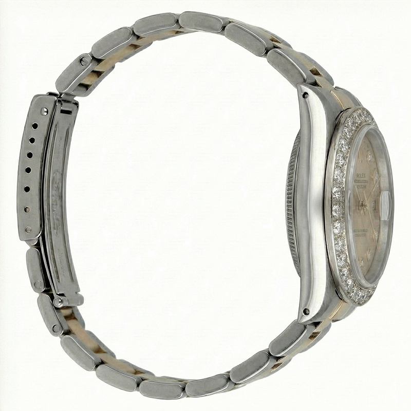 Rolex Datejust Damenuhr mit zweifarbiger Diamantlünette