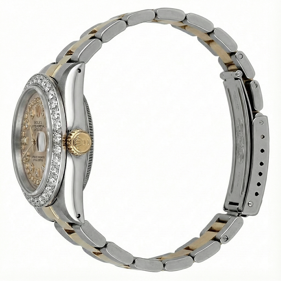 Rolex Datejust Damenuhr mit zweifarbiger Diamantlünette
