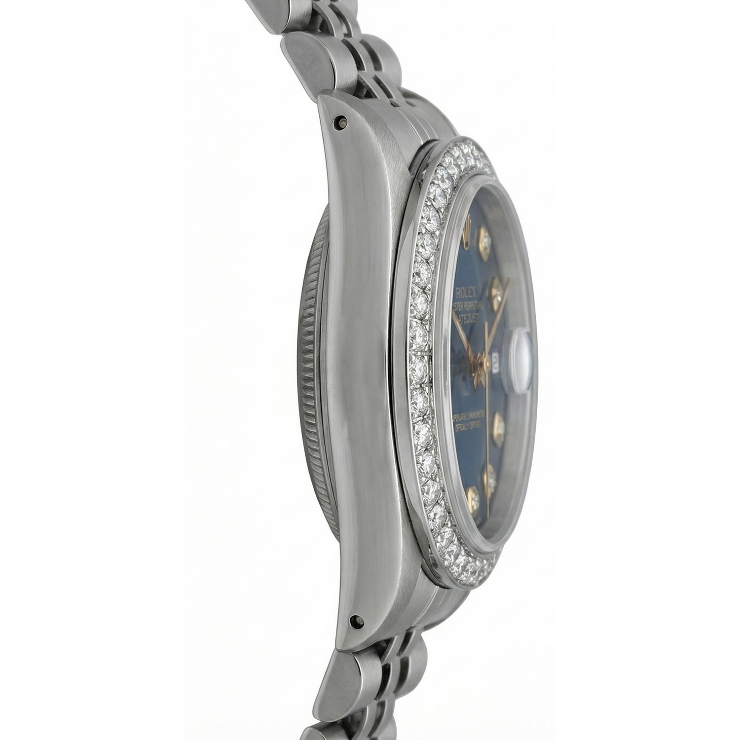 Rolex Datejust Damenuhr, schwarzes Zifferblatt, Lünette, Edelstahl-Jubiläumsarmband