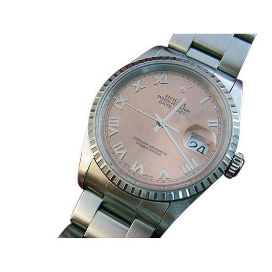 Rolex Datejust Herrenuhr, Rosé-Zifferblatt, Datumsanzeige, einfach schnell eingestellt