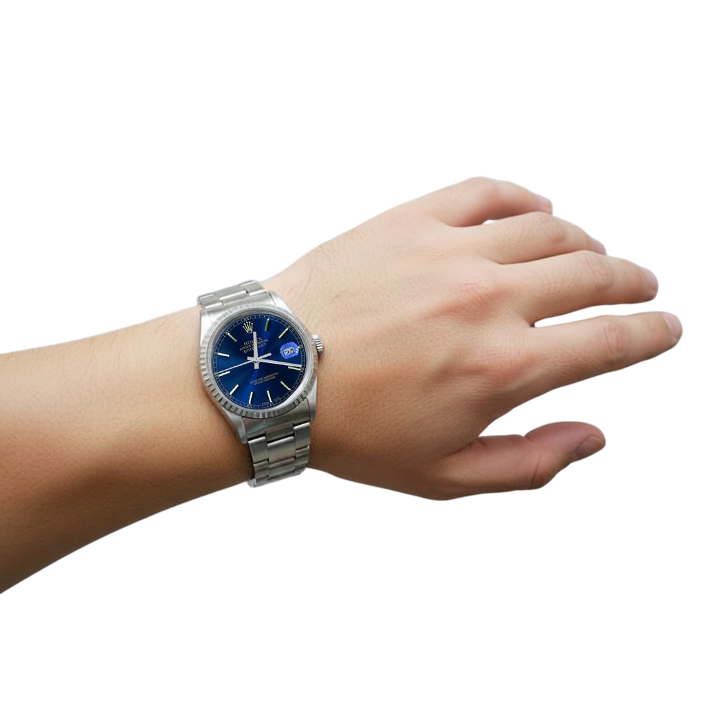 Rolex Datejust Herrenuhr, blaues Stick-Zifferblatt, Datumsanzeige, einfach schnell eingestellt