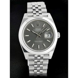 Rolex Datejust Herrenuhr mit Rhodium-Zifferblatt, Jubilee-Armband, Edelstahl