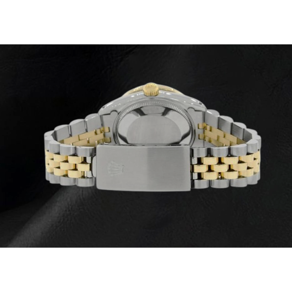 Rolex Datejust Herrenuhr mit Stick-Zifferblatt, Edelstahl und goldenem Jubilee-Armband, SCHNELLES SET