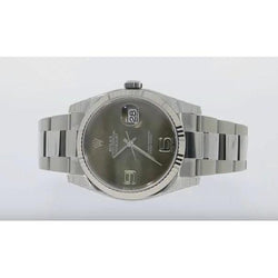 Rolex Datejust Herrenuhr mit geriffelter Lünette, Edelstahlarmband, SCHNELLES SET