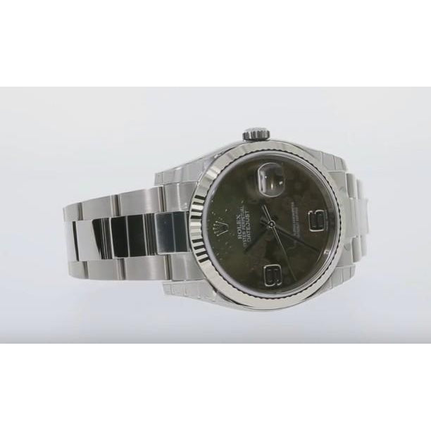 Rolex Datejust Herrenuhr mit geriffelter Lünette