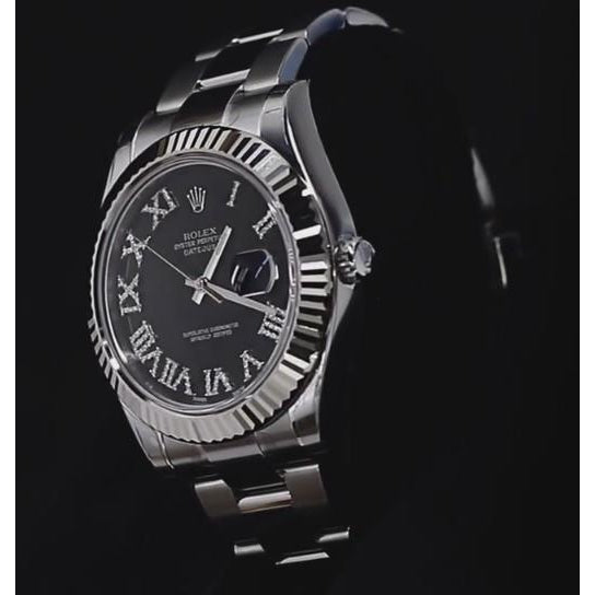 schwarzem Diamant-Zifferblatt Rolex