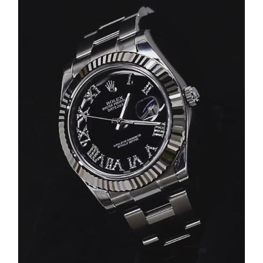 geriffelter Lünette aus Edelstahl Rolex