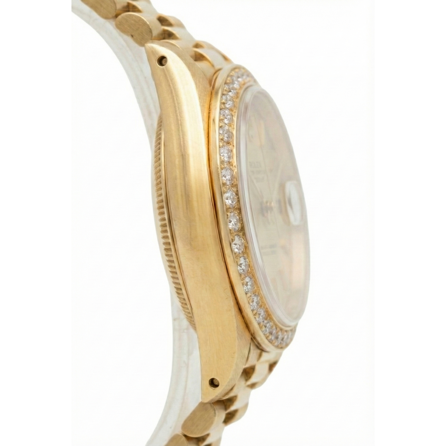 Rolex Datejust Lünette Champagner Tapisserie Stick-Zifferblatt Uhr im Präsidentenstil