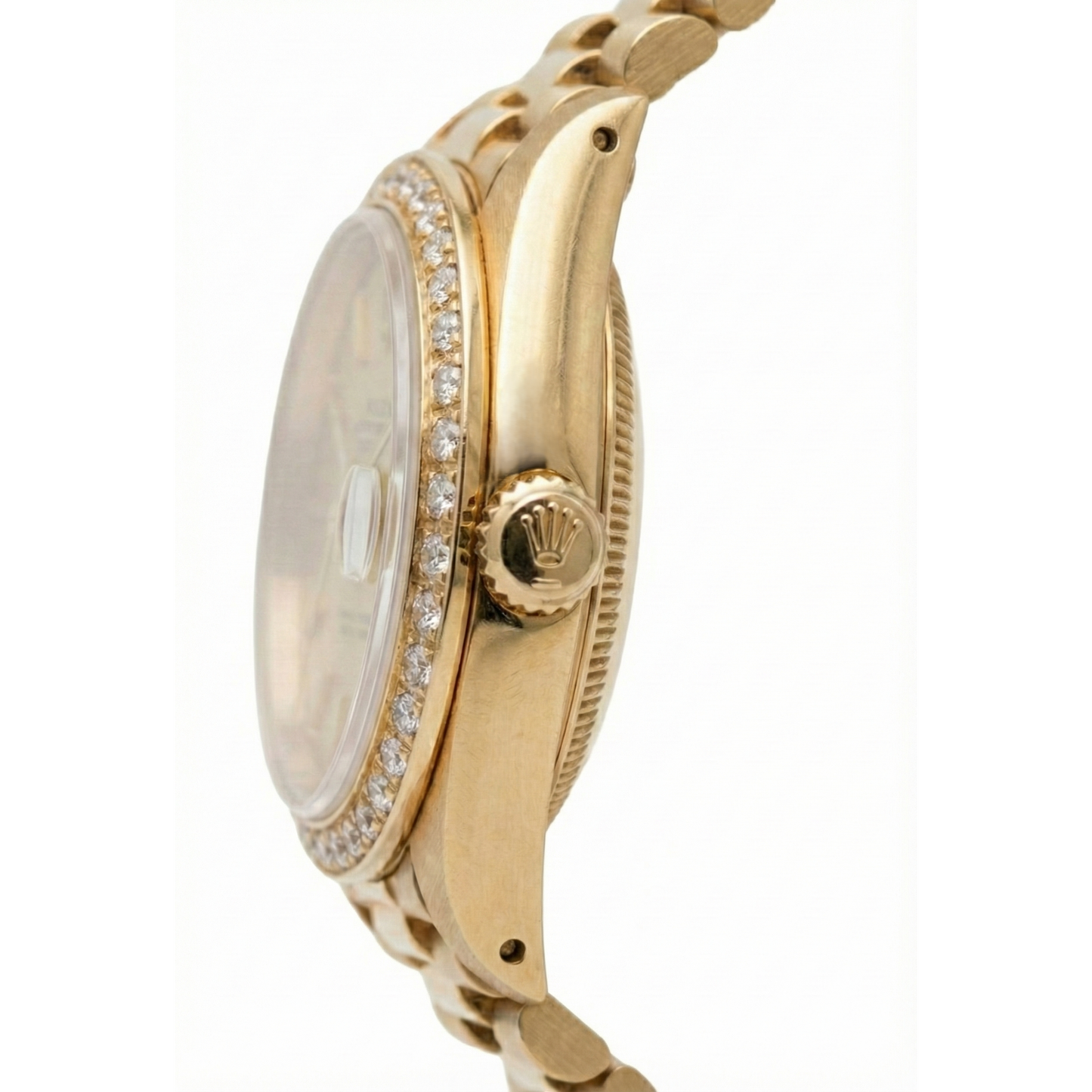 Rolex Datejust Lünette Champagner Tapisserie Stick-Zifferblatt Uhr im Präsidentenstil