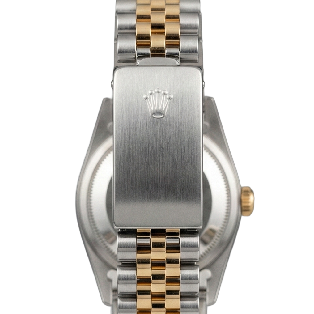 Rolex Datejust Mittelgroß 31 mm weißes Perlmutt-Diamant-Zifferblatt, Diamant-Lünette, Jubiläumsarmbanduhr, Edelstahl und Golden