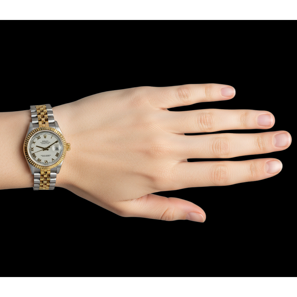 Rolex Datejust Mittelgroß Jubilee Armband Edelstahl & Gelbgold 18K P4