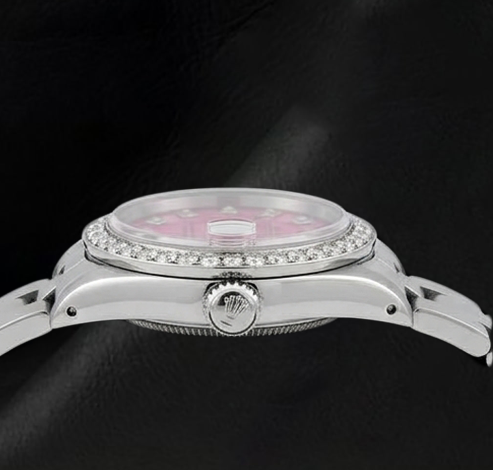Rolex Datejust Rosa Diamantzifferblatt 6916 26 mm Edelstahl Uhr