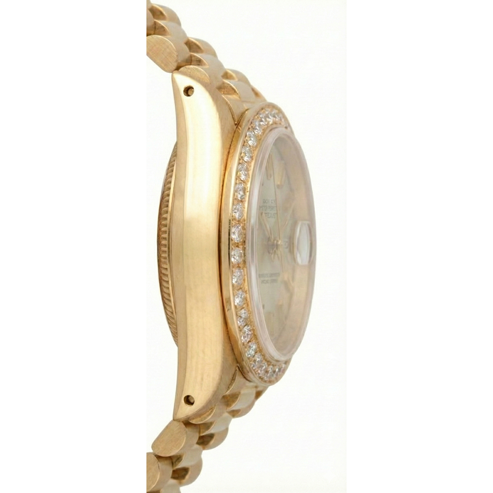 Rolex Datejust Präsidentenstil Uhr, elfenbeinfarbene Diamantlünette