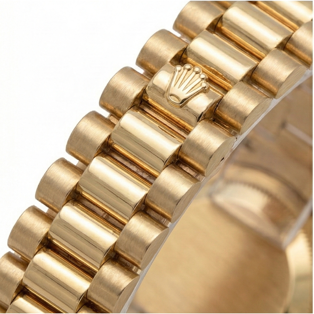 Rolex Datejust Präsidentenstil Uhr, elfenbeinfarbene Diamantlünette