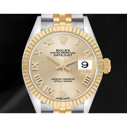 Rolex Datejust Damenuhr, 28 mm, Bicolor, mit römischem Zifferblatt, 279173