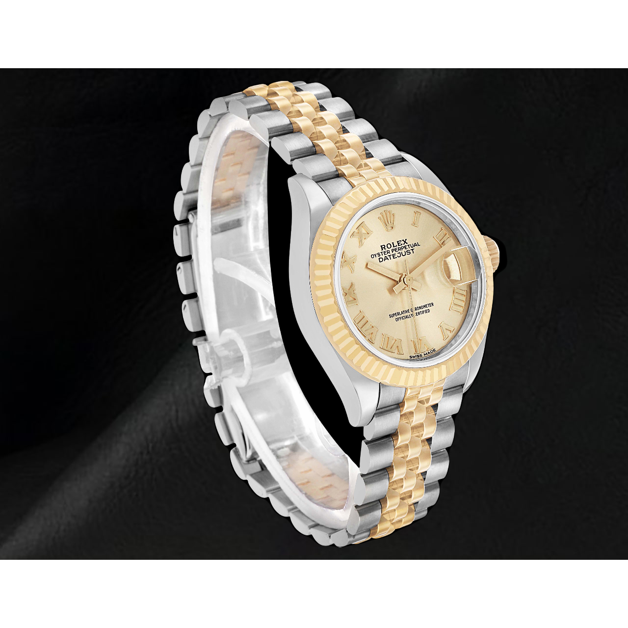 Rolex Datejust Damenuhr, 28 mm, Bicolor, mit römischem Zifferblatt, 279173