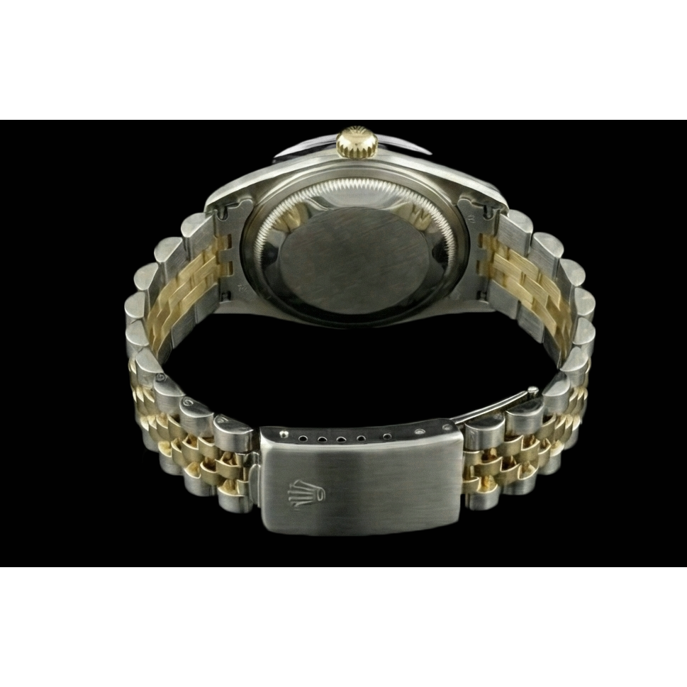 Rolex Datejust SCHNELLES EINSTELLEN Keine Löcher Diamant-Lünette, schwarzes Zifferblatt, Edelstahl-Armband