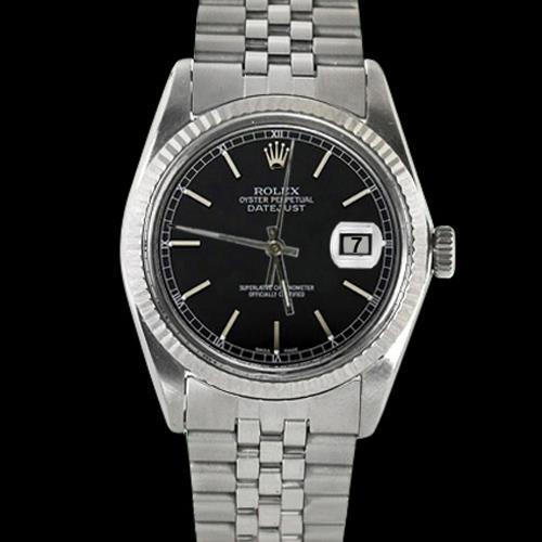 Rolex Datejust Schwarz Stick Zifferblatt Herrenuhr Edelstahl Jubilee Armband Bez SCHNELLES EINSTELLEN