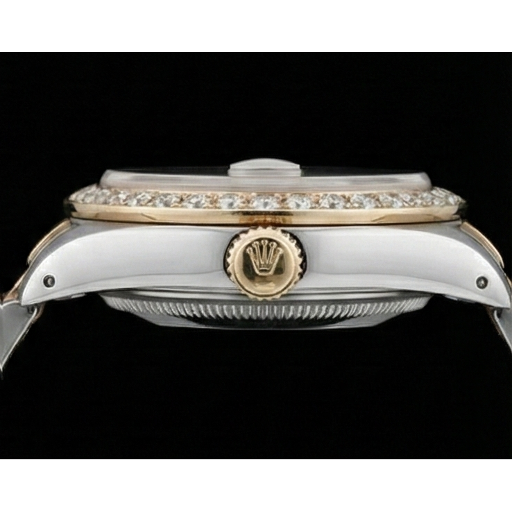 Rolex Datejust Tapestry Damenuhr mit Diamant-Zifferblatt und Lünette, Edelstahl und Gold