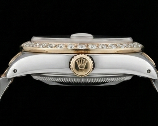 Rolex Datejust Tapestry Damenuhr mit Diamant-Zifferblatt und Lünette, Edelstahl und Gold