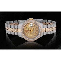 Rolex Datejust Tapestry Damenuhr mit Diamant-Zifferblatt und Lünette, Edelstahl und Gold